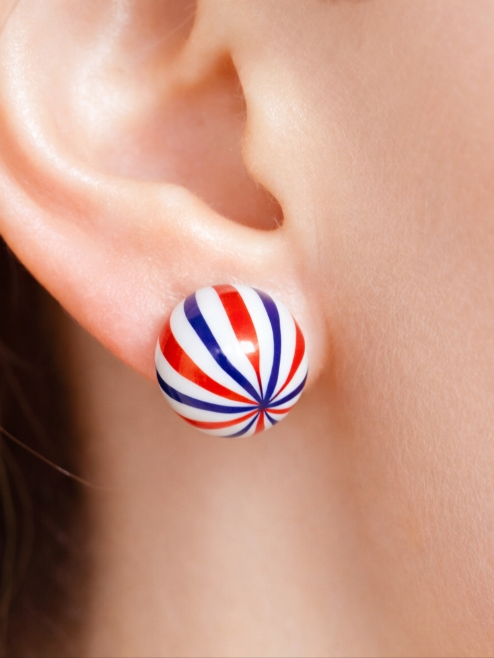 Women's Stunning White, Red, Blue Multi color Stud Earrings - Stylish & Elegant